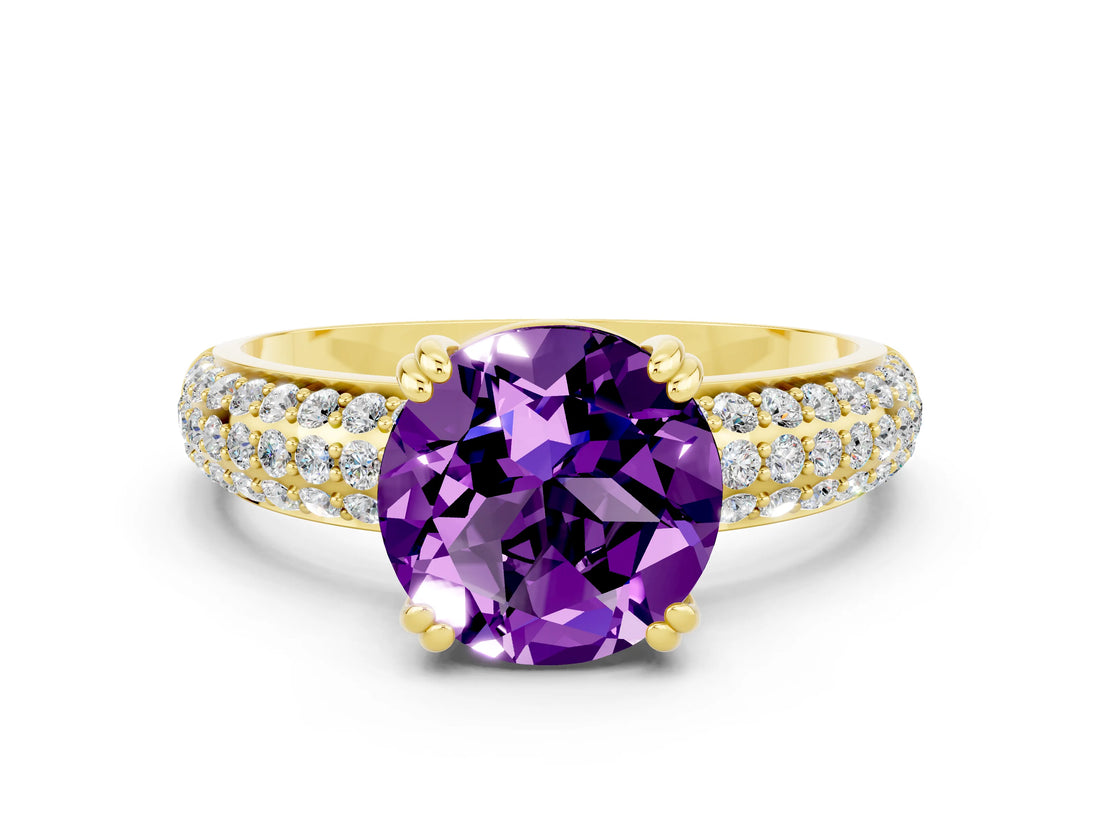 Yellow gold Round Cut Cut Diamond Milgrain Marquise Band with Prong Setting
