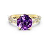 Yellow gold Round Cut Cut Diamond Milgrain Marquise Band with Prong Setting