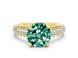 Yellow gold Round Cut Cut Diamond Milgrain Marquise Band with Prong Setting