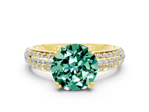 Yellow gold Round Cut Cut Diamond Milgrain Marquise Band with Prong Setting