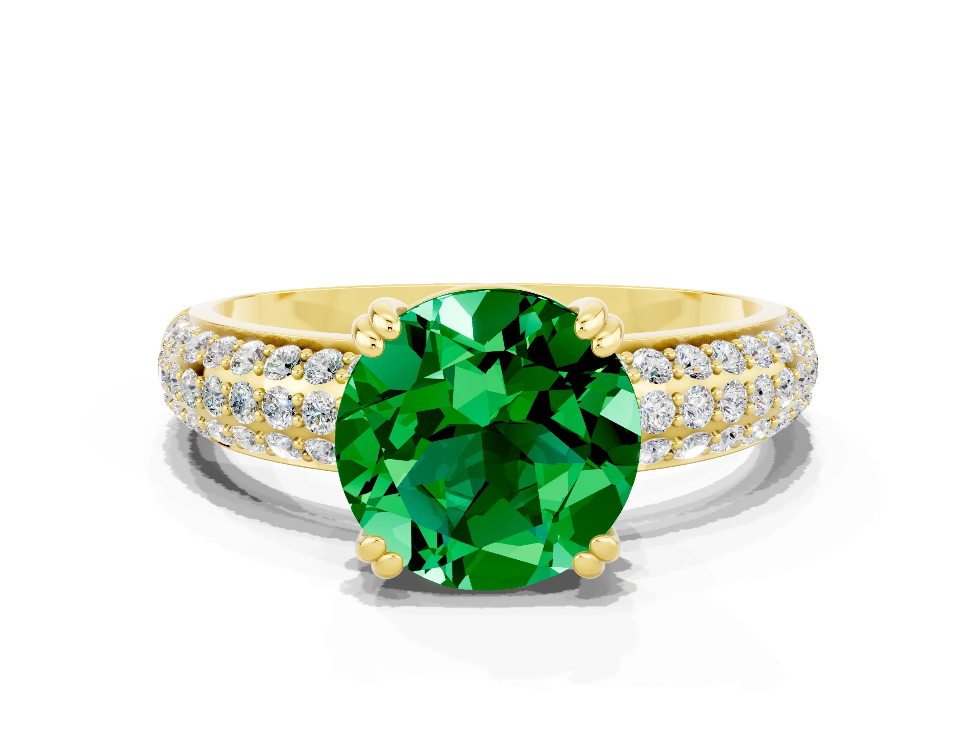 Yellow gold Round Cut Cut Diamond Milgrain Marquise Band with Prong Setting