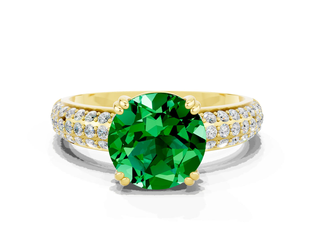 Yellow gold Round Cut Cut Diamond Milgrain Marquise Band with Prong Setting