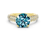 Yellow gold Round Cut Cut Diamond Milgrain Marquise Band with Prong Setting