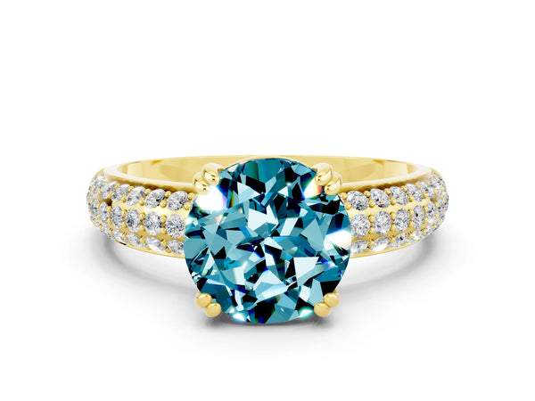 Yellow gold Round Cut Cut Diamond Milgrain Marquise Band with Prong Setting