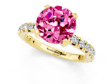 Yellow gold Round Cut Cut Diamond Pavé Band with Four-Prong Setting_1