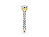 Yellow gold Round Cut Cut Diamond Pavé Band with Four-Prong Setting_2