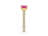 Yellow gold Round Cut Cut Diamond Pavé Band with Four-Prong Setting_2