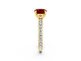 Yellow gold Round Cut Cut Diamond Pavé Band with Four-Prong Setting_2