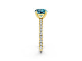 Yellow gold Round Cut Cut Diamond Pavé Band with Four-Prong Setting_2