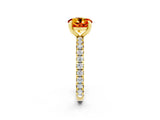 Yellow gold Round Cut Cut Diamond Pavé Band with Four-Prong Setting_2