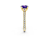 Yellow gold Round Cut Cut Diamond Pavé Band with Four-Prong Setting_2
