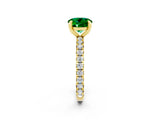 Yellow gold Round Cut Cut Diamond Pavé Band with Four-Prong Setting_2