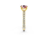 Yellow gold Round Cut Cut Diamond Pavé Band with Four-Prong Setting_2