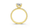 Yellow gold Round Cut Cut Diamond Pavé Band with Four-Prong Setting_3