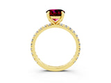 Yellow gold Round Cut Cut Diamond Pavé Band with Four-Prong Setting_3