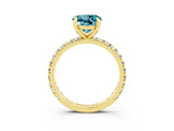 Yellow gold Round Cut Cut Diamond Pavé Band with Four-Prong Setting_3