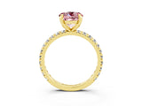 Yellow gold Round Cut Cut Diamond Pavé Band with Four-Prong Setting_3