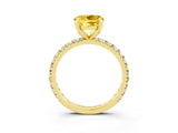 Yellow gold Round Cut Cut Diamond Pavé Band with Four-Prong Setting_3