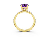 Yellow gold Round Cut Cut Diamond Pavé Band with Four-Prong Setting_3