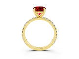 Yellow gold Round Cut Cut Diamond Pavé Band with Four-Prong Setting_3