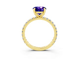 Yellow gold Round Cut Cut Diamond Pavé Band with Four-Prong Setting_3