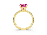 Yellow gold Round Cut Cut Diamond Pavé Band with Four-Prong Setting_3