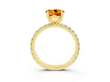 Yellow gold Round Cut Cut Diamond Pavé Band with Four-Prong Setting_3