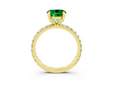 Yellow gold Round Cut Cut Diamond Pavé Band with Four-Prong Setting_3