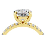 Yellow gold Round Cut Cut Diamond Pavé Band with Four-Prong Setting_4