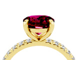 Yellow gold Round Cut Cut Diamond Pavé Band with Four-Prong Setting_4