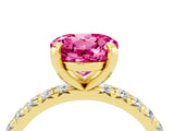 Yellow gold Round Cut Cut Diamond Pavé Band with Four-Prong Setting_4
