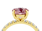 Yellow gold Round Cut Cut Diamond Pavé Band with Four-Prong Setting_4