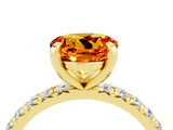 Yellow gold Round Cut Cut Diamond Pavé Band with Four-Prong Setting_4
