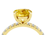 Yellow gold Round Cut Cut Diamond Pavé Band with Four-Prong Setting_4