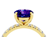 Yellow gold Round Cut Cut Diamond Pavé Band with Four-Prong Setting_4