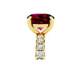 Yellow gold Round Cut Cut Diamond Pavé Band with Four-Prong Setting_5