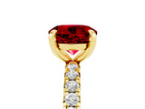 Yellow gold Round Cut Cut Diamond Pavé Band with Four-Prong Setting_5