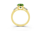 Yellow gold Round Cut Cut Diamond Ring with Tapered Baguette Side Stones in Four-Prong Setting_3