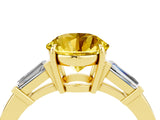 Yellow gold Round Cut Cut Diamond Ring with Tapered Baguette Side Stones in Four-Prong Setting_4