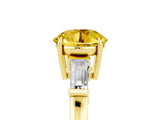 Yellow gold Round Cut Cut Diamond Ring with Tapered Baguette Side Stones in Four-Prong Setting_5