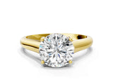 Yellow gold Round Cut Cut Diamond Solitaire Engagement Ring with Tapered Plain Band and Four-Prong Setting_15