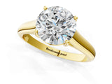 Yellow gold Round Cut Cut Diamond Solitaire Engagement Ring with Tapered Plain Band and Four-Prong Setting_16