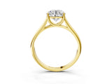 Yellow gold Round Cut Cut Diamond Solitaire Engagement Ring with Tapered Plain Band and Four-Prong Setting_18