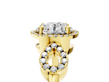 Yellow gold Round Cut Cut Halo Diamond Infinity Band with Four-Prong Setting_14