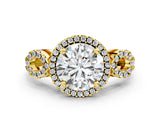 Yellow gold Round Cut Cut Halo Diamond Infinity Band with Four-Prong Setting_9