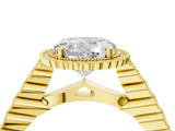 Yellow gold Round Cut Cut Halo Pavé Solitaire Ring with Milgrain Band_11