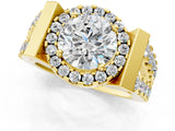 Yellow gold Round Cut Cut Halo Split Shank Prong Set Ring_4