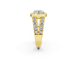 Yellow gold Round Cut Cut Halo Split Shank Prong Set Ring_5
