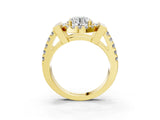 Yellow gold Round Cut Cut Halo Split Shank Prong Set Ring_6
