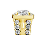 Yellow gold Round Cut Cut Halo Split Shank Prong Set Ring_8